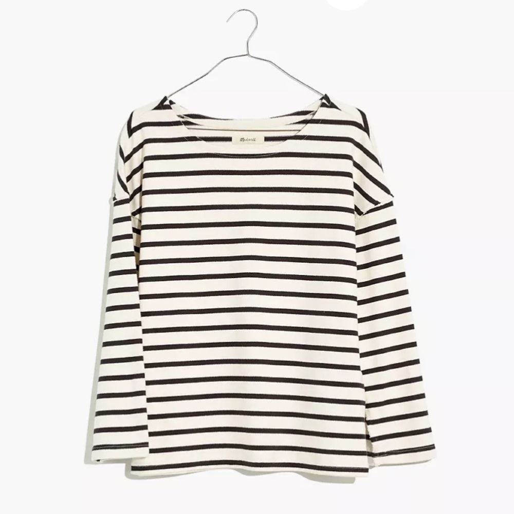 NWT Madewell Luxe Long-Sleeve Tee in Casler Stripe